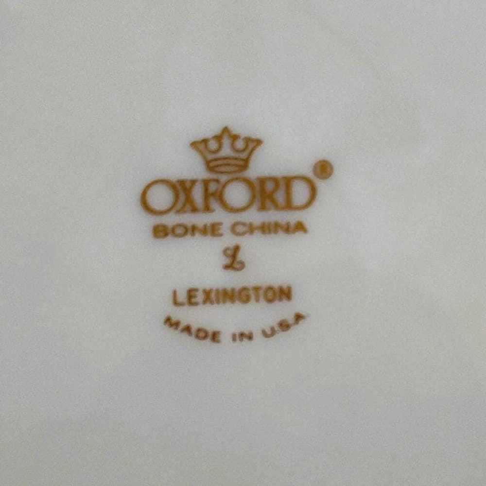 Oxford Bone China Lexington Lenox Oval Serving Platter 16" White Platinum Trim - Picture 4 of 4